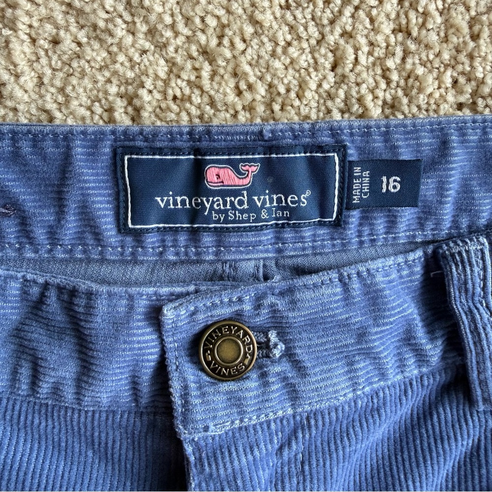 Vineyard Vines Boys Corduroy Pants Size 16 Blue Straight Casual Preppy - Picture 2 of 8